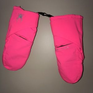 KIDS GIRLS PINK SPYDER MITTEN GLOVES M/L